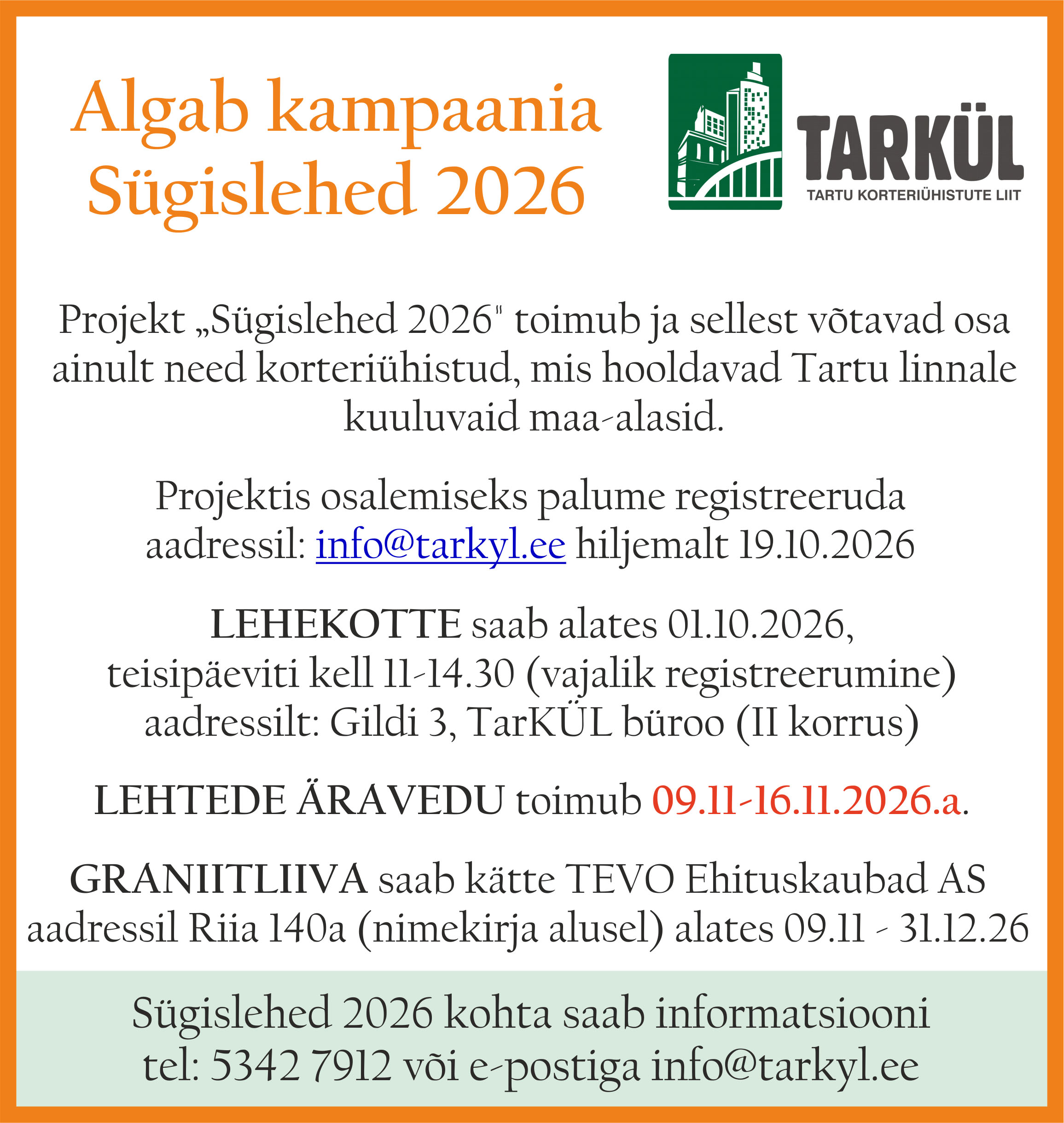 Sügislehed 2026